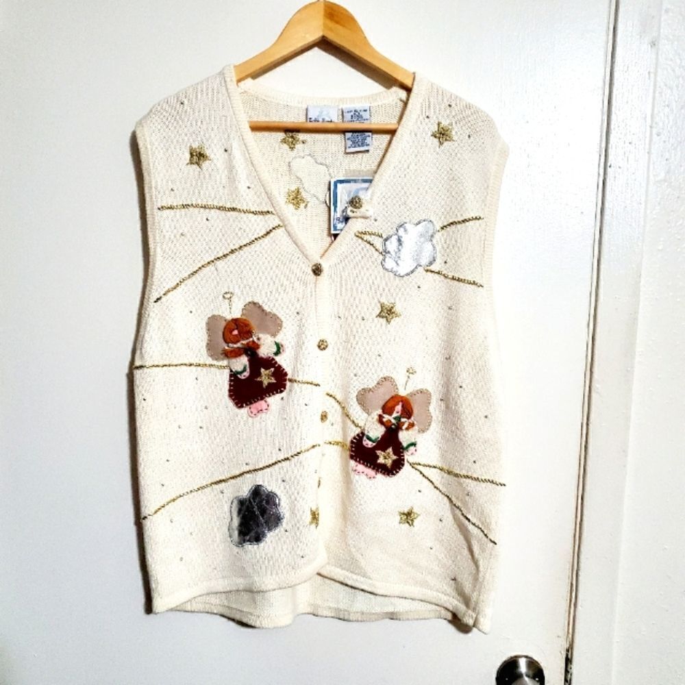 Bobbie Brooks VTG Christmas Sweater Vest Size XL 16-18